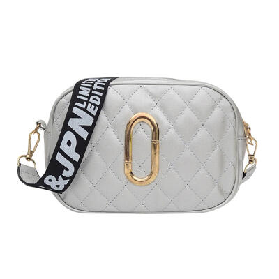 

Lozenge Lattice Shoulder Bags PU Metal Decor Women Crossbody Square Bag