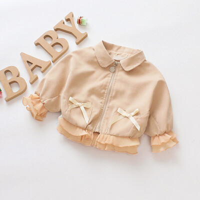 

Toddler Kids Girls Lace Sleeve Autumn Winter Warm Zipper Coat Outerwear 0-4T