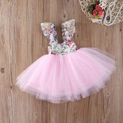 

Summer Casual Kids Baby Girls Floral Dress Princess Party Dress Tutu Sundress