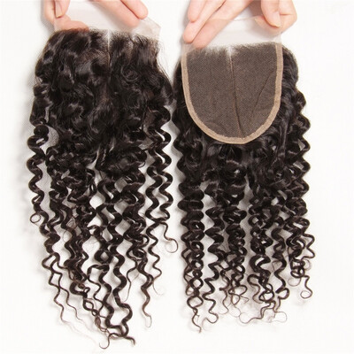 

UNice Hair Malaysian Curly Virgin Human Hair 4x4 Closure Middle part