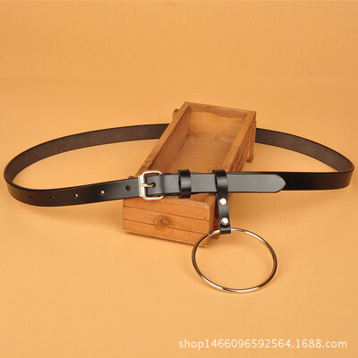 

Explosion models big iron ring ring belt female circle belt Korean fashion decorative leather pure leather