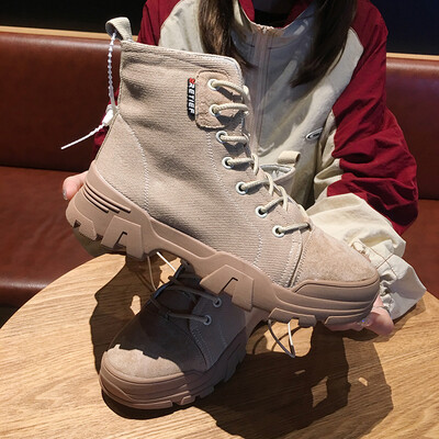 

Leisure take Martin Boot Girl British style New Autumn Fashion thick bottom handsome Locomotive short Boot Tide