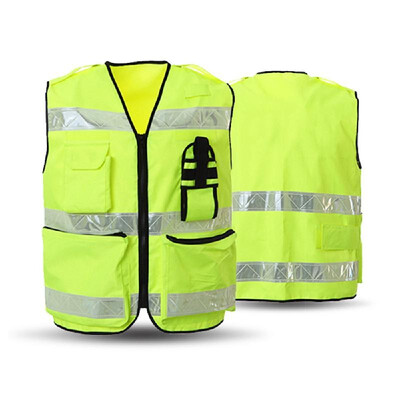 

120089 Reflective Safety Vest High Visibility Safety Vest Bright Neon Color Breathable Vest with 2-inch Reflective Strips for Cons