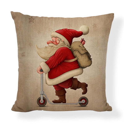 

New Christmas Pillow Case Santa Cotton Linen Sofa Throw Cushion Cover Home Decor