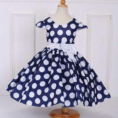 

Kids Baby Girls Flower Dot Bow Princess Party Performance Formal Tutu Dress