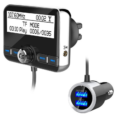 

DAB002 DAB Digital Radio Receiver BT42 FM Transmitter LCD Display USB Charger for Car Only for Countries that have DAB Signal