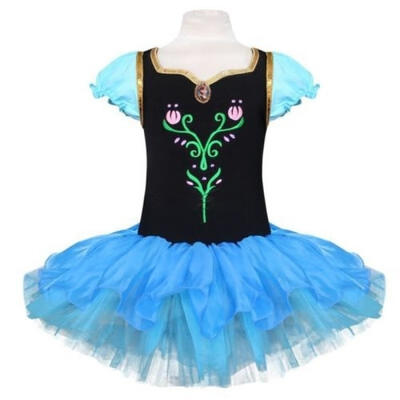 

Fashion Frozen Kids Girls Tutu Dress Princess Xmas Party Dress Blue Green Ages 1-5Y