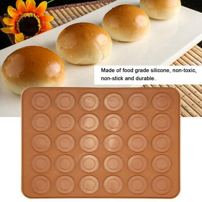 

Greensen 1pc 30 Holes Round Shape Macarons Mat Silicone Macaron Sheet Pad Pastry Cake Baking Tool