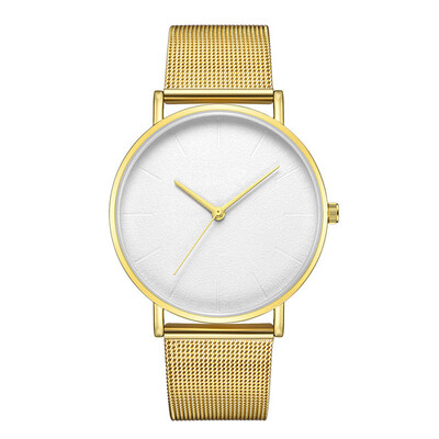 

Hot Sale Women Watch Large Dial Thin Scale Clock Business Leather Strap Quartz Ladies Wristwatch Simple Zegareki Damsk