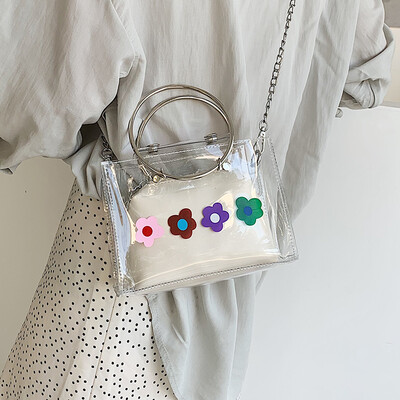 

Summer transparent small bag female 2019 new wave Korean version of the wild Messenger bag chain small fresh hand-held jelly package
