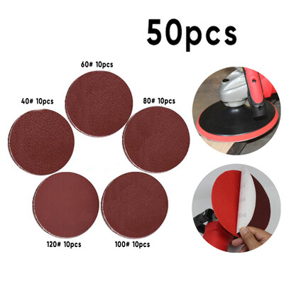 

50PCS 740-120 Grit Hook Loop Pads Sanding Disc Orbital Sandpaper Sheet Sander