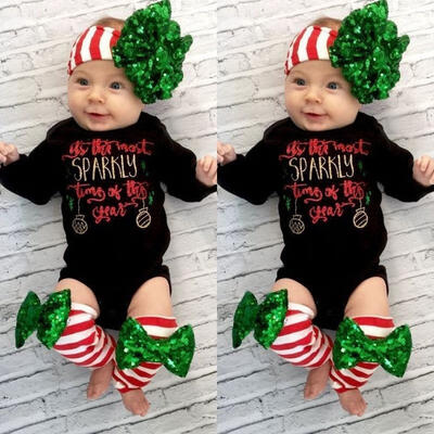 

Newborn Baby Boy Girl Infant Romper Jumpsuit Bodysuit Clothes Xmas Outfits Set
