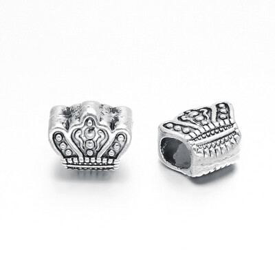 

Tibetan Style Zinc Alloy Crown European Beads Lead Free & Nickel Free Antique Silver 10x11x7mm Hole 4mm