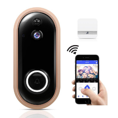 

Smart Home WiFi Doorbell 720P HD Security Camera with Two-Way Audio PIR Motion Detection IR Night Vision 160-Degree Wide Angle Len