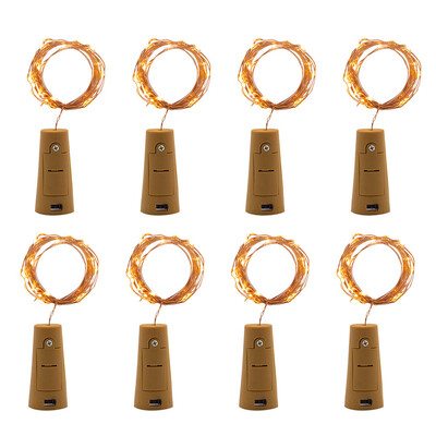 

Siaonvr 8Pcs Cork Shaped LED Night Starry Light Wine Bottle Lamp For Party Decor Yellow