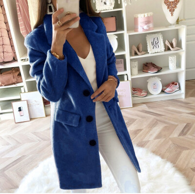 

Toponeto Woman Long Wool Coat Elegant Blend Coats Slim Female Long Coat Outerwear Jacket