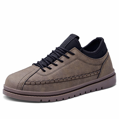 

Mens Shoes Fashion Casual Shoes Genuine Leather Lace Up Shoes Breathable Shore For Men Black Brown Grey Size 39-46
