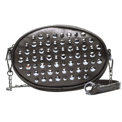

Women Rivet Shoulder Bag PU Leather Casual Messenger Bags Ladies Mini Crossbody Bags Handbag Bolsas Small Clutch T2G