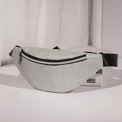 

Fashion Women Men Clear Glitter Waist Belt Bum Bag Pouch Hip Purse Travel Bag