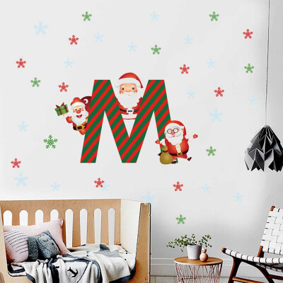 

Gobestart Merry Christmas Background Wall Decoration Removable Wall Stickers