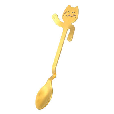 

Stainless Steel Cute Cat Spoon Creative Hanging Coffee Milk Stirring Spoons