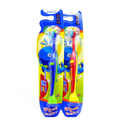 

Three smiles healthy children colorful marine toothbrush fine hair soft hair over 4 years old two packs of independent packaging random colors