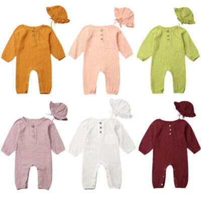 

UK Cute Newborn Infant Baby Girl Boy Clothes Long Sleeve Romper Jumpsuit Outfits