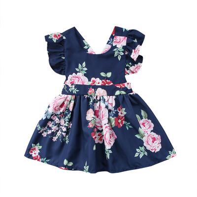 

Lovely Kids Baby Girls Floral Backless Party Pageant Tutu Dress Sundress Clothes