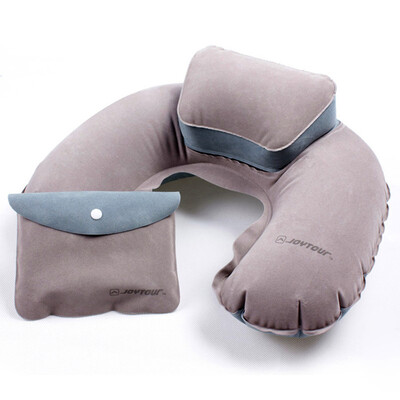 

Air Pillow Inflatable U Shape Neck Blow Up Cushion PVC Flocking Camping Travel Outdoor Office Plane Hotel Portable Folding