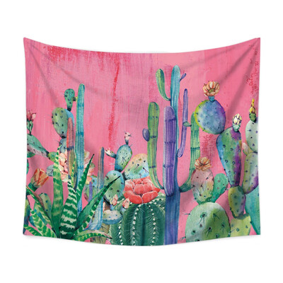 

Colorful Cactus And Moon Psychedelic tapiz Printed Polyester Fabric Wall Decor Hanging Tapestry Wall Gifts for Parents 59" x 51