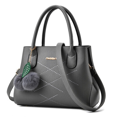 

Tailored Fashion Women Hair Ball Lichee Pattern Crossbody Bag Shoulder Bag Handbag Black