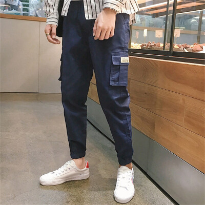 

Tailored Mens New Fashion Casual Loose Cotton Nine-minute Haren Trousers Overalls Pants