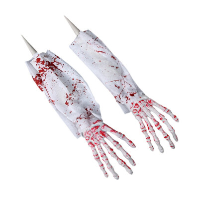 

1 Pair Simulation Horror Bloody Ghost Arm Finger Halloween Terrorist Gloves 3d Ghost Skeleton Skull Bone Gloves Haunted House