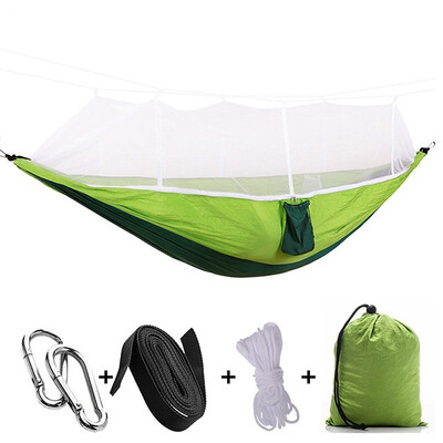 

Ultralight Parachute Hammock Hunting Mosquito Net Double Person Sleeping Bed Drop Shipping Outdoor Camping Portable Hammock 260X14