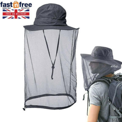 

Mesh Bug Head Net Camping Midge Insect Protector Mosquito Hat Travel Face Cap uk