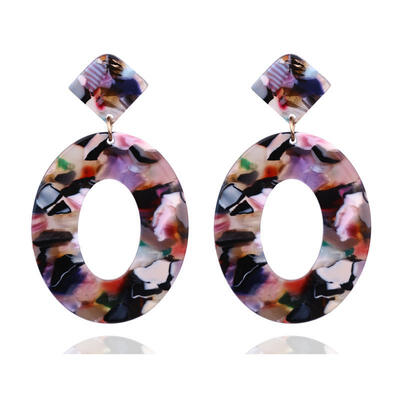 

Bohemian Earrings Geometric Big Oval Resin Drop Earrings For Women Fashion Jewelry boucle doreille femme 2019 brincos oorbellen