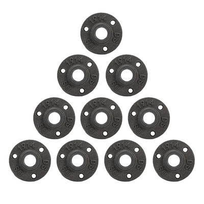 

10pcs Malleable Cast Iron Floor Flange Fittings for DIY Pipe Shelf Door Handle