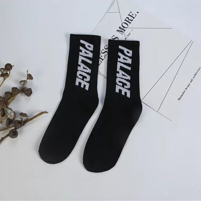 

Palace Letter Logo Unisex Fashion Street Cotton Crew Sock Popular Brand Checked In tube socks