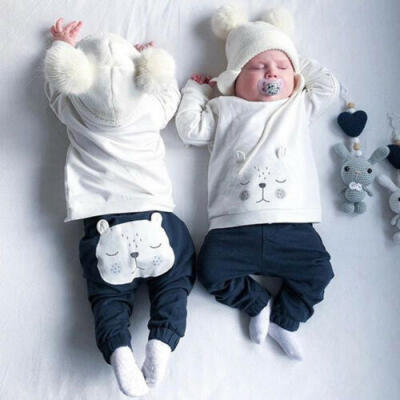 

Newborn Baby Boys Girls 3D Bear Warm Tops Sweater Long Pants Outfits Clothes Set