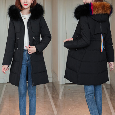 

Tailored Women Winter Warm Coat Hooded Thick Warm Slim Jacket Long Overcoat