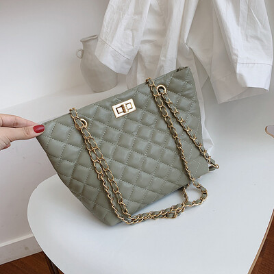 

Qiao Bani 2019 new European&American style fashion simple street shoot chain shopping bag shoulder diagonal cross-flow PU handbag