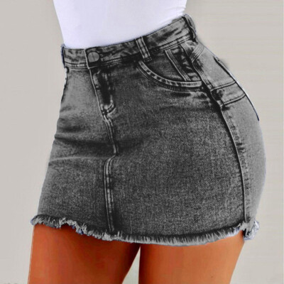 

Roseonmyhand New Women Summer Short Jeans Denim Female Pockets Wash Denim Mini Skirts