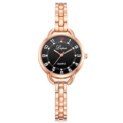 

Fashion Womens Watches Roman Numerals Disc Ladies Quartz Wristwatch Popular Rose Gold Alloy Strap Clock Casual Reloj Mujer