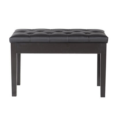 

Modern Leather Padded Piano Bench w Storage Double Duet Seating Keyboard Black