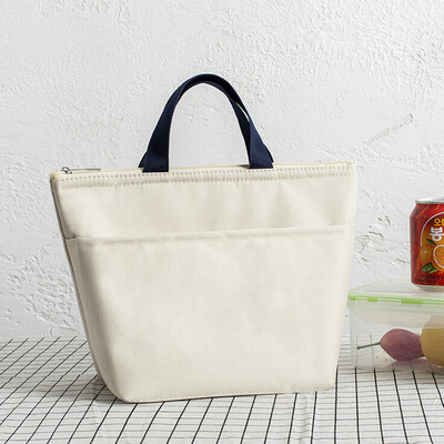 

〖Follure〗Solid Color Padded Portable Waterproof Lunch Bag Oxford Cloth Picnic Bag