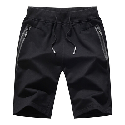 

Tailored Mens Summer Knitted Sports Pure Color Cotton Pocket Casual Shorts Beach Pants