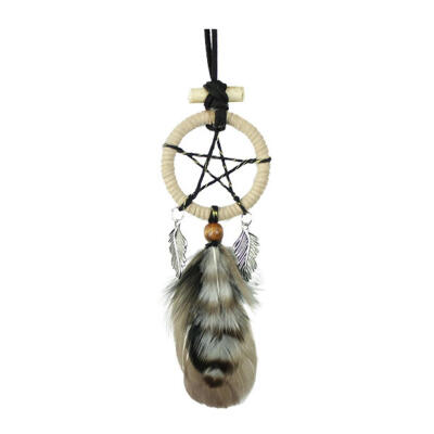 

Retro Mini Star Feather Dream Catcher Car Pendant Home Wall Hanging Decor