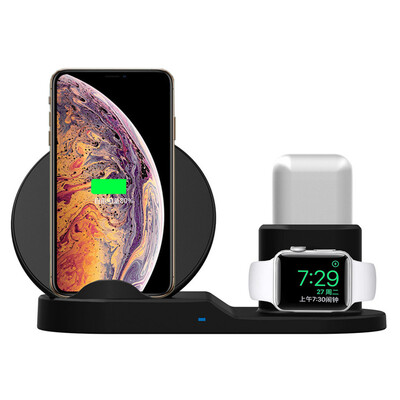 

3 in 1 for Qi Wireless Charger Holder for iPhone X 8 8 Plus AirPods