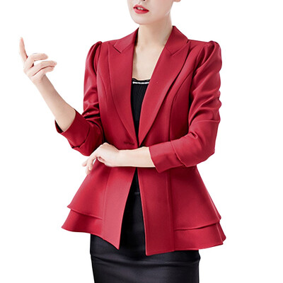 

Toponeto Fashion Women Business Top Button Lapel Long Sleeve Suit Blouse Loose Coat