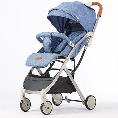 

Rich Kids Multifunctional infant stroller Simple folding can be on the plane four seasons universal large storage blue FBL988